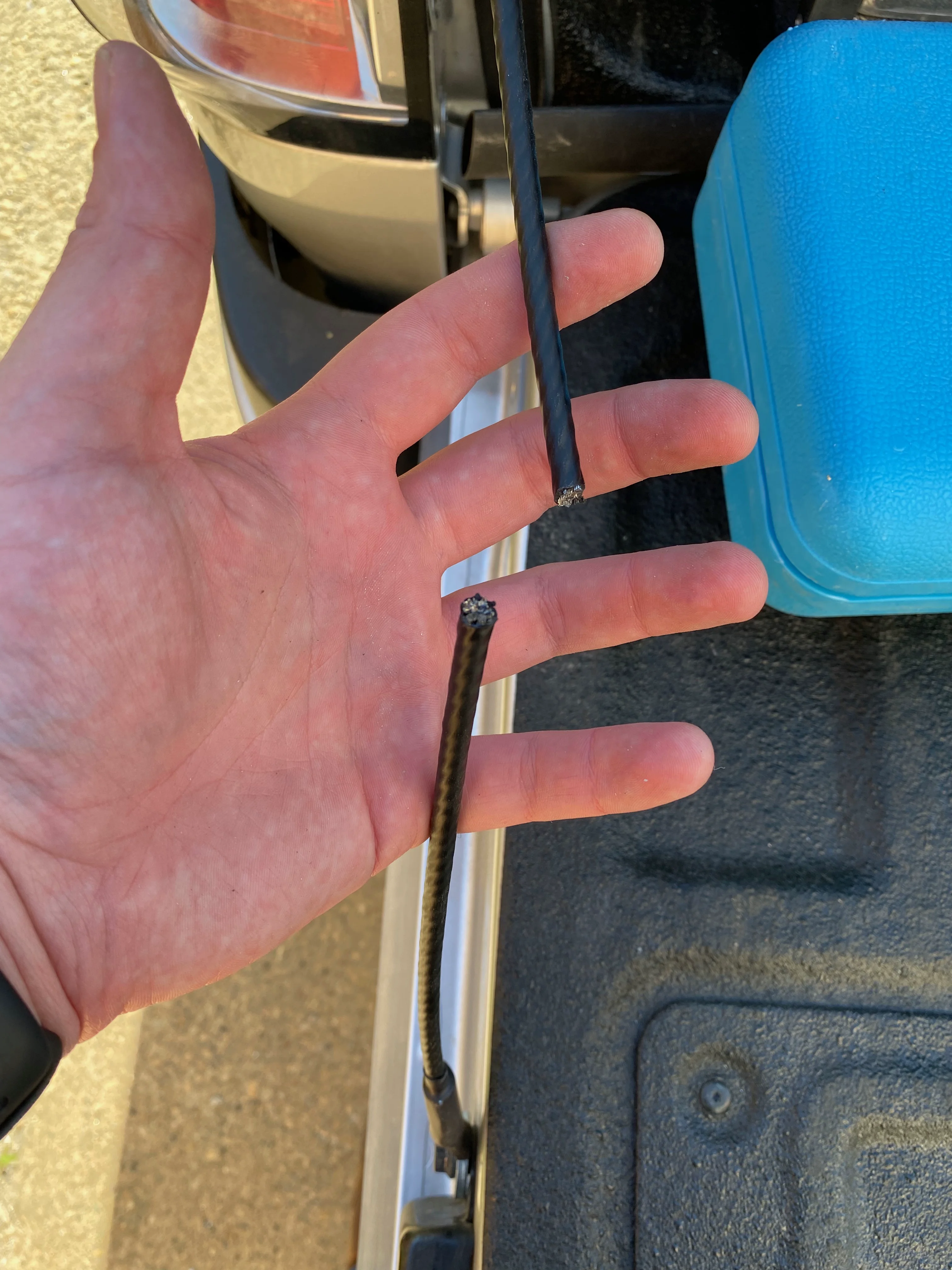 Modified tailgate cables with crimped repair